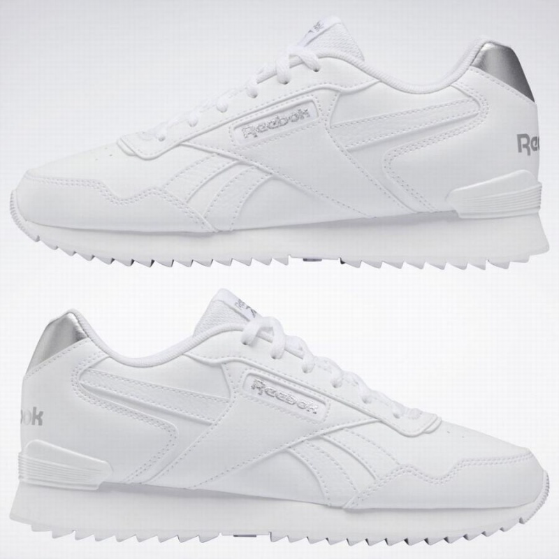 Reebok Glide Ripple Clip Women's Lifestyle Shoes White Silver Metal | MDE5960NE
