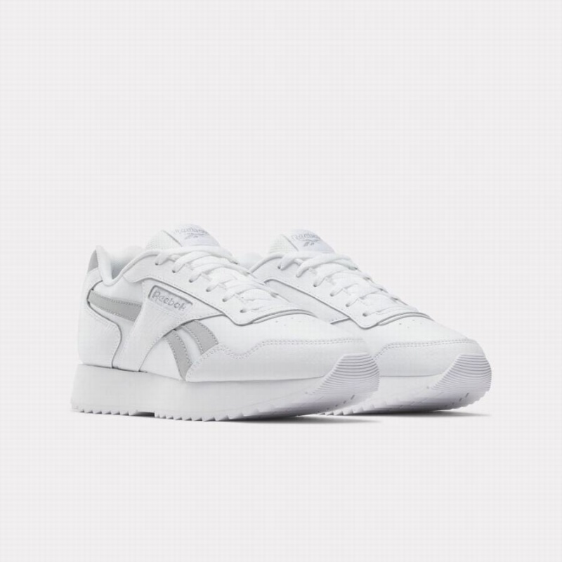 Reebok Glide Ripple Double Women's Lifestyle Shoes White Silver Metal | REP4727GJ