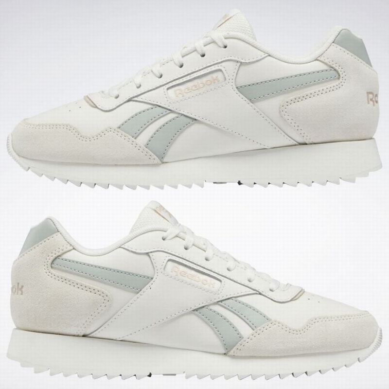 Reebok Glide Ripple Women's Lifestyle Shoes White Grey Green | NMZ20100TZ