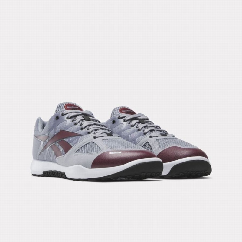 Reebok Nano 2 Men's Training Shoes Grey Burgundy Black | OIR4090MG