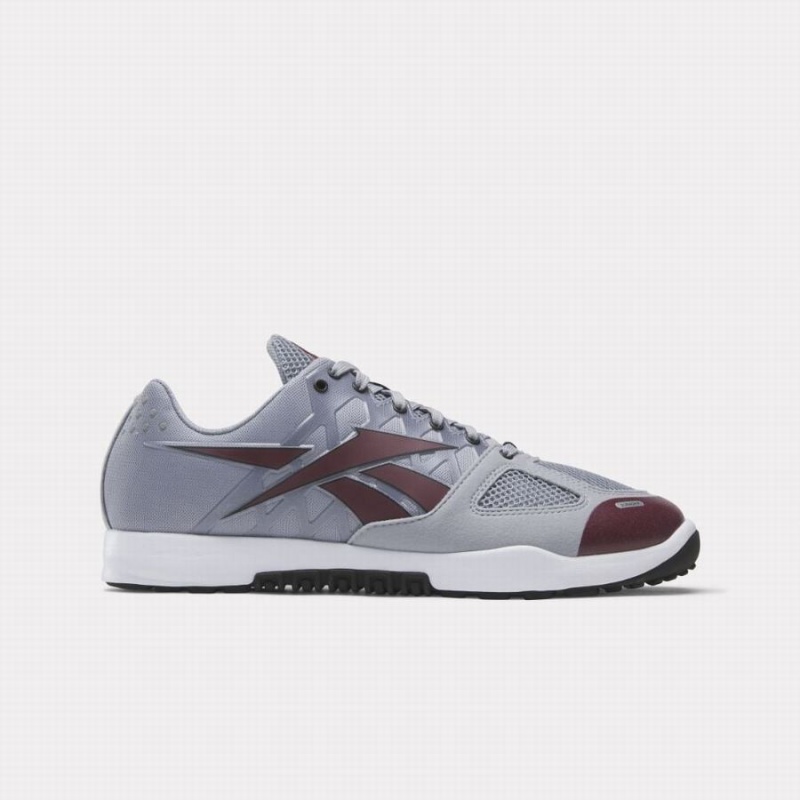 Reebok Nano 2 Men\'s Training Shoes Grey Burgundy Black | OIR4090MG