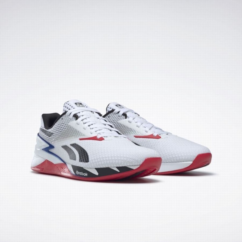 Reebok Nano X3 Men's Training Shoes White Black Blue | VOV9979PC