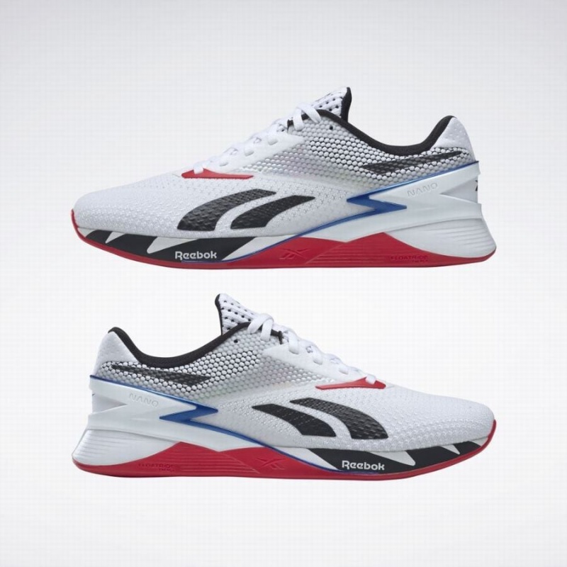 Reebok Nano X3 Men's Training Shoes White Black Blue | VOV9979PC