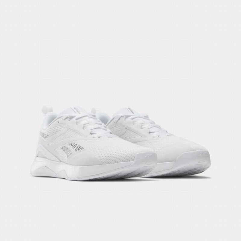 Reebok Nanoflex Trainer 2.0 Men's Weightlifting Shoes White Grey Silver Metal | EAJ6362RN