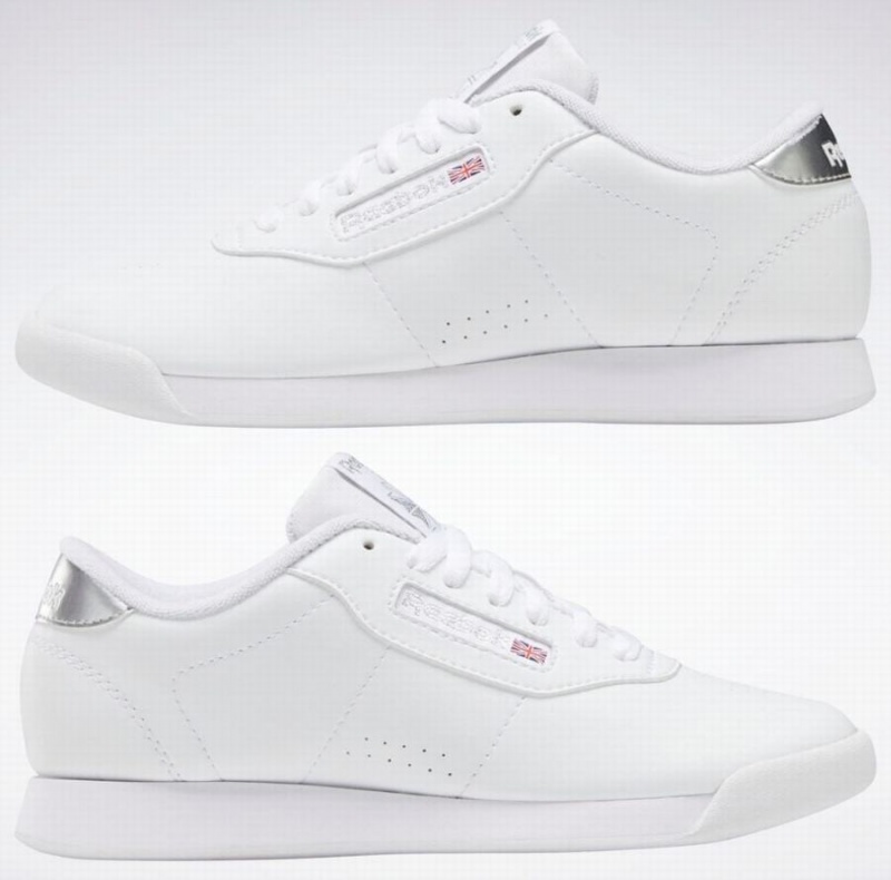 Reebok Princess Women's Lifestyle Shoes White Silver Metal | KJN3673CU
