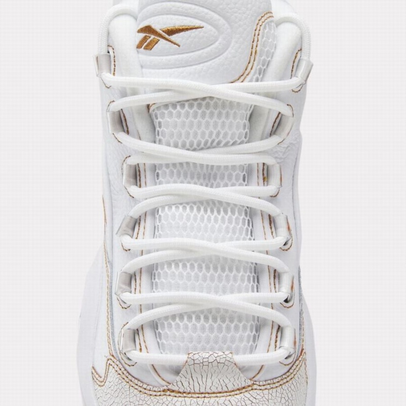 Reebok Question Mid Women's Basketball Shoes White Orange | NCV389UP