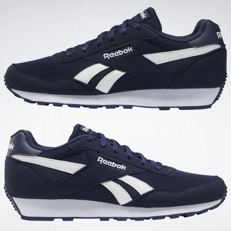 Reebok Rewind Run Men's Running Shoes Navy White | CIP4166LQ