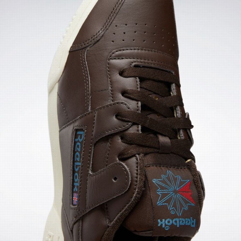Reebok Workout Plus 1987 Tv Women's Walking Shoes Dark Brown Blue | JIL688QU