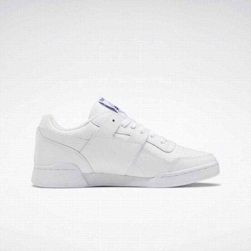 Reebok Workout Plus Men's Walking Shoes White Deep Blue | UGW2790YO