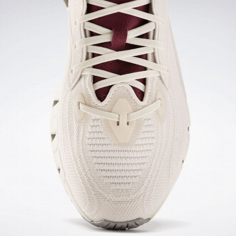 Reebok Zig Kinetica 3 Men's Running Shoes White Burgundy Grey | QRE9540RW