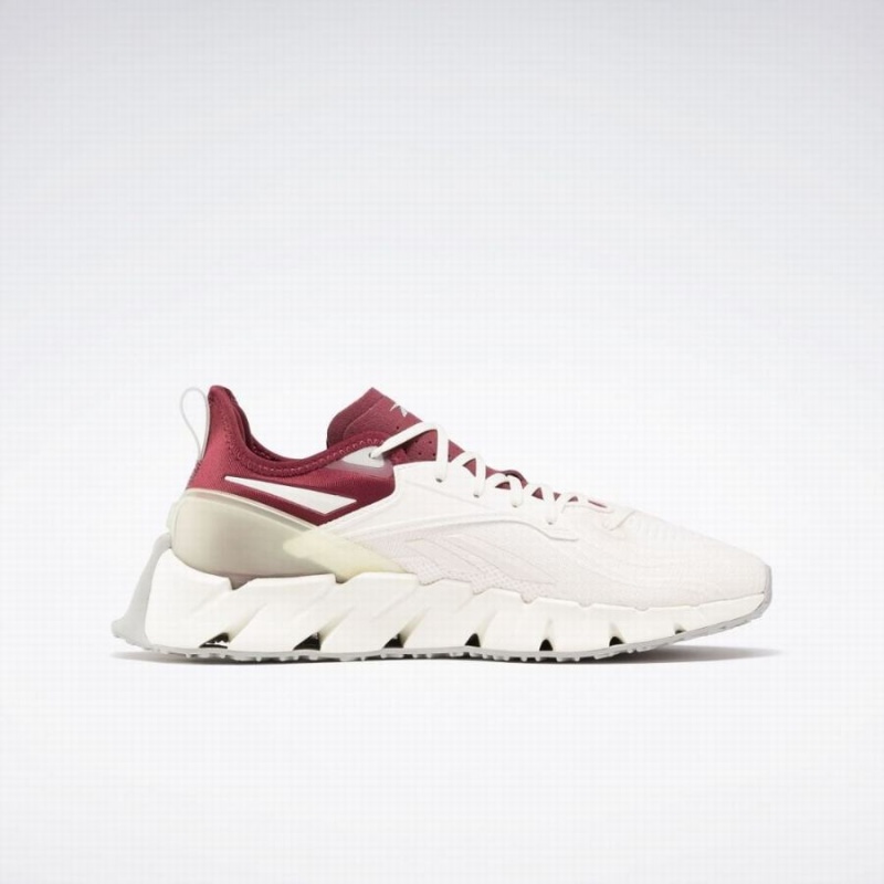 Reebok Zig Kinetica 3 Women's Running Shoes White Burgundy | QLN9218JS