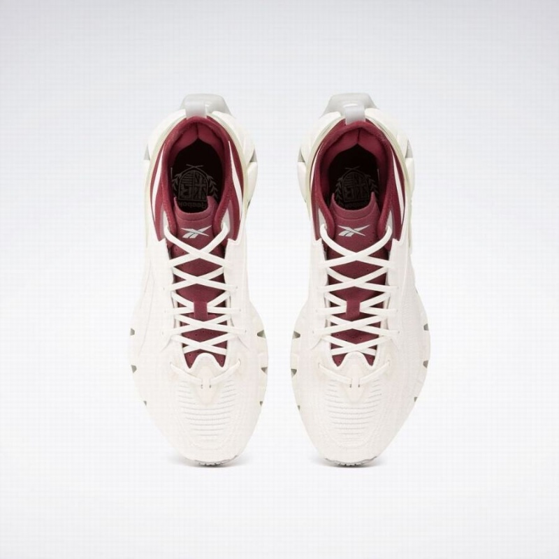 Reebok Zig Kinetica 3 Women's Running Shoes White Burgundy | QLN9218JS